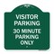 Signmission Visitor Parking 30 Minute Parking Only, Green & White Aluminum Sign, 18" x 18", GW-1818-22732 A-DES-GW-1818-22732 - alternate 1